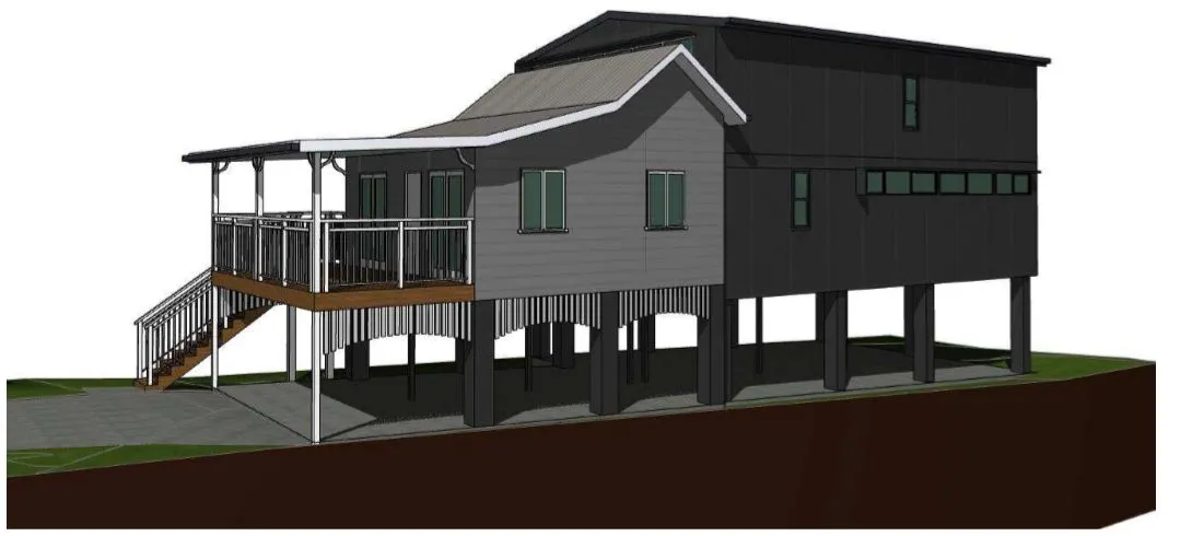 Plans 3D side of house Windsor