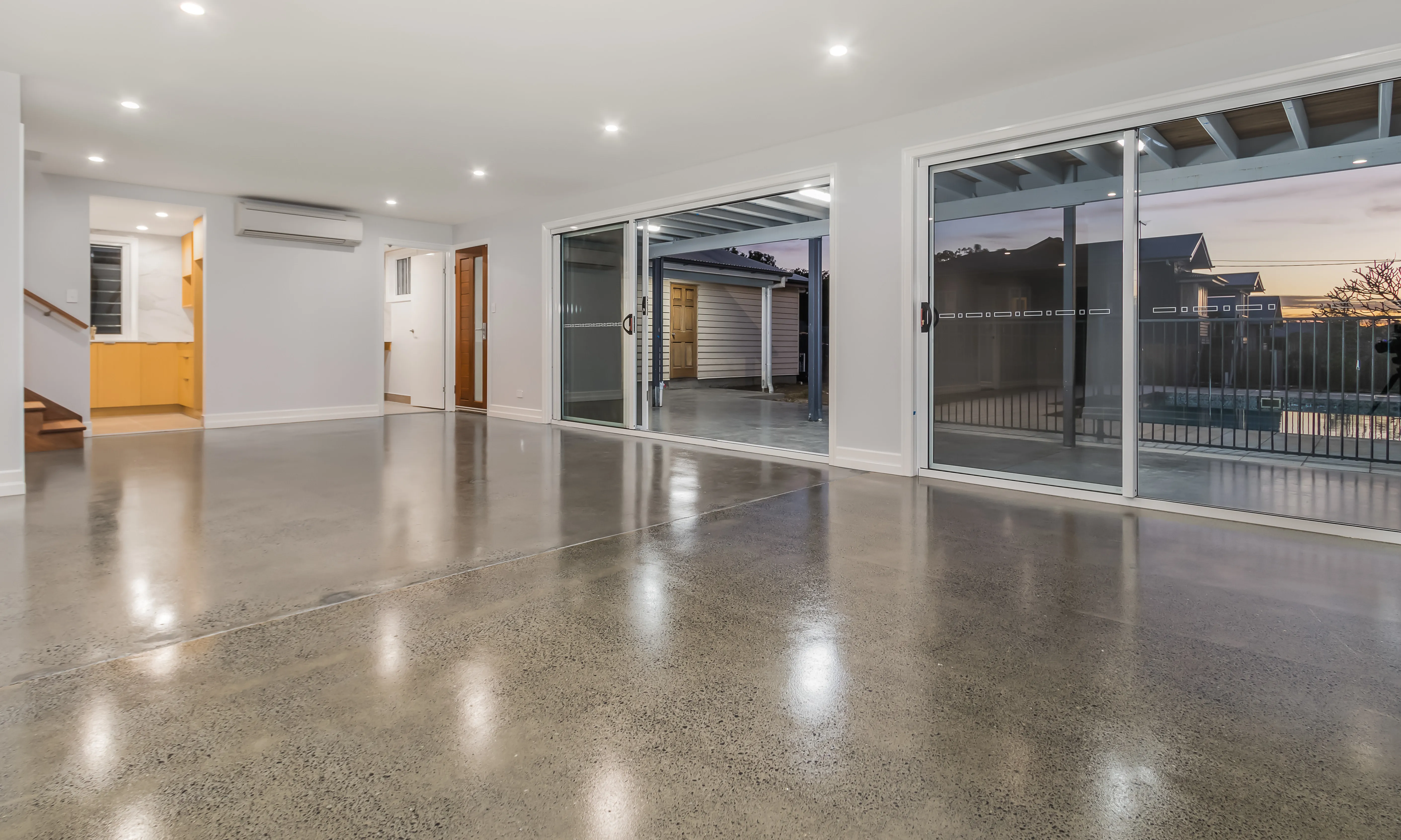 Polished concrete floors in residential home in Norman Park