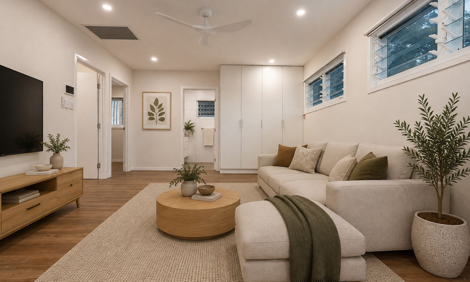 Gimba St, rumpus, louvres windows, storage 