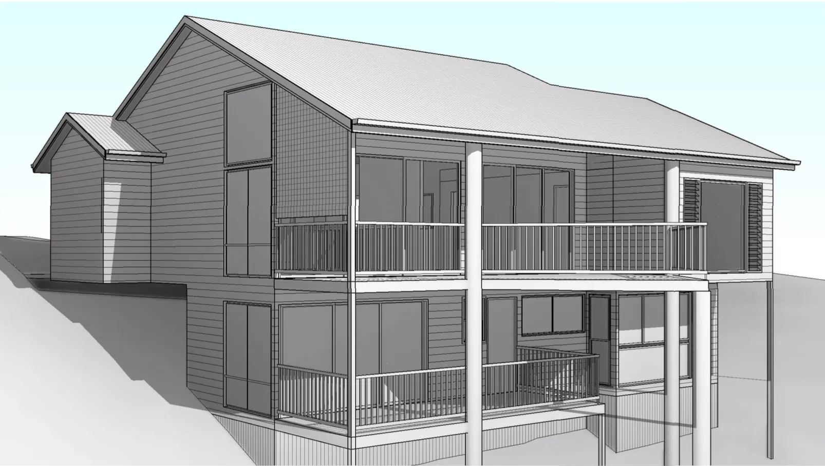 Plans 3d render-design- rear house-Mitchelton