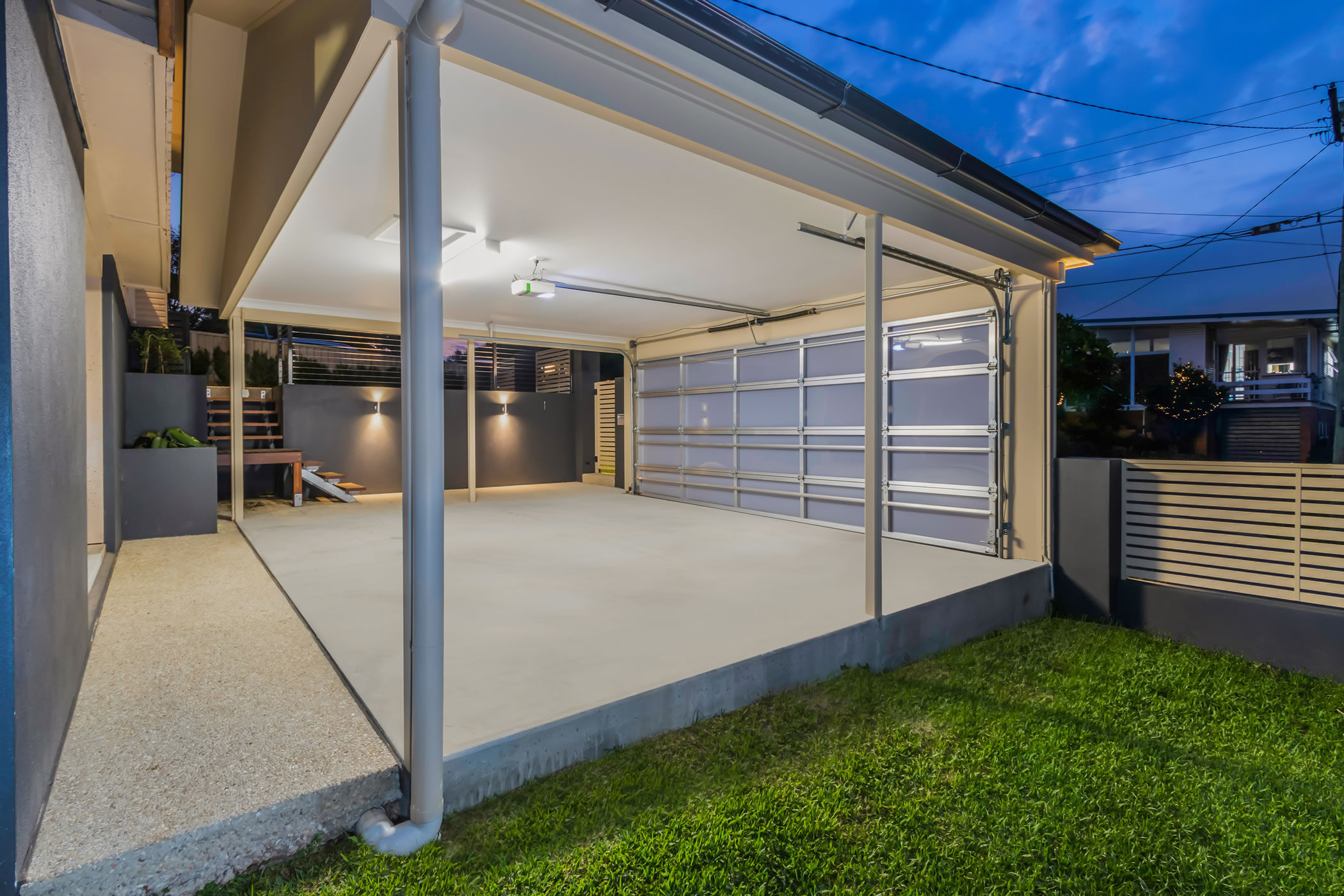 Carport and entry stairs