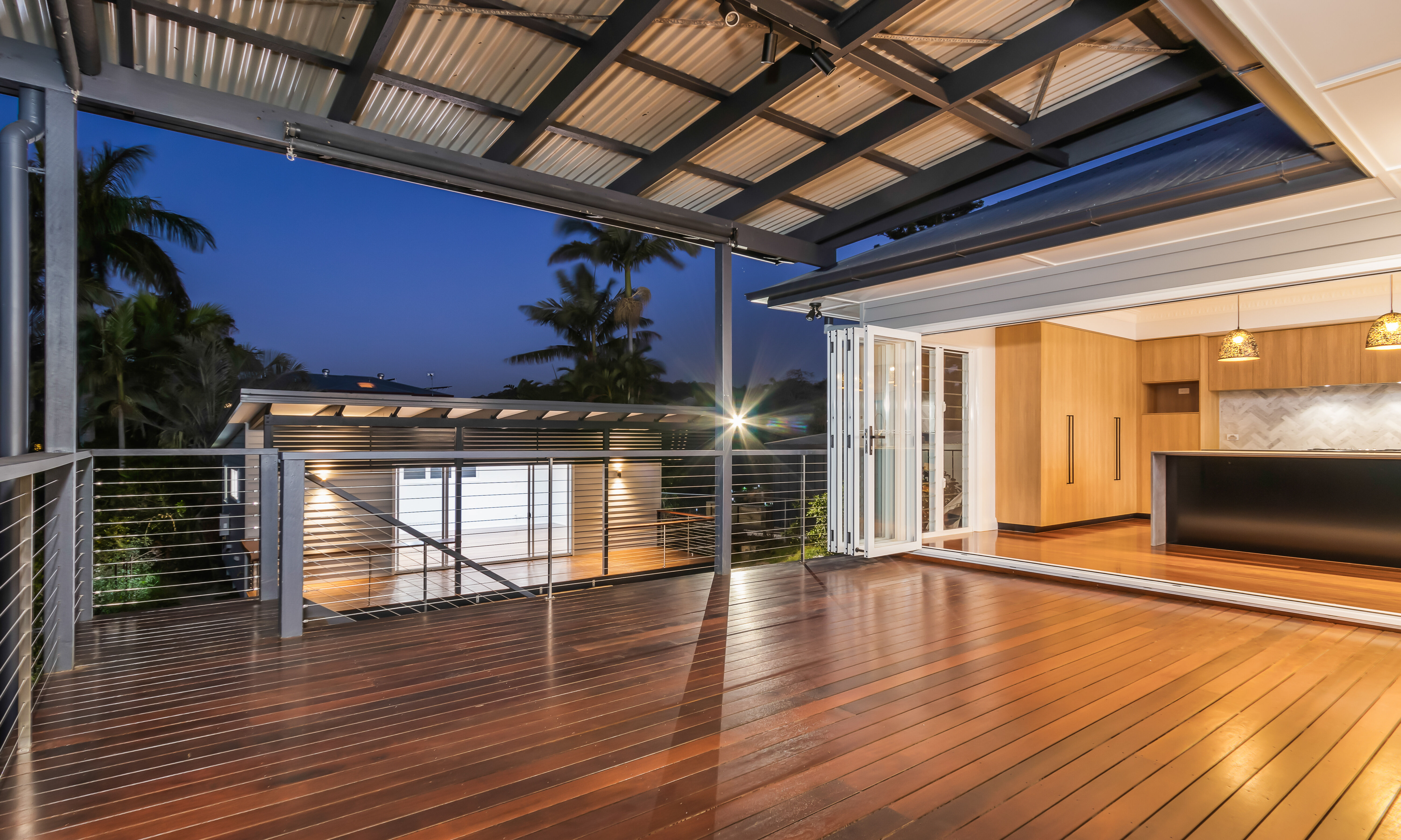 deck renovation-timber and black kitchen-timber floors