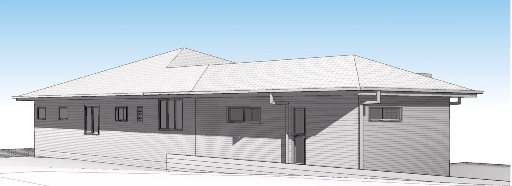Plans 3D render side house Tarragindi