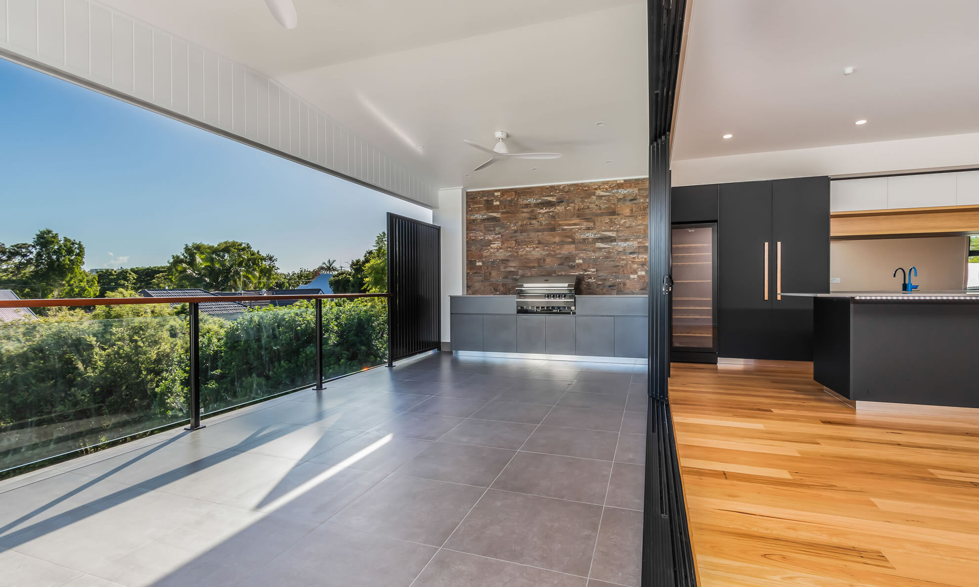 Outdoor kitchen-bifold door-timber floors