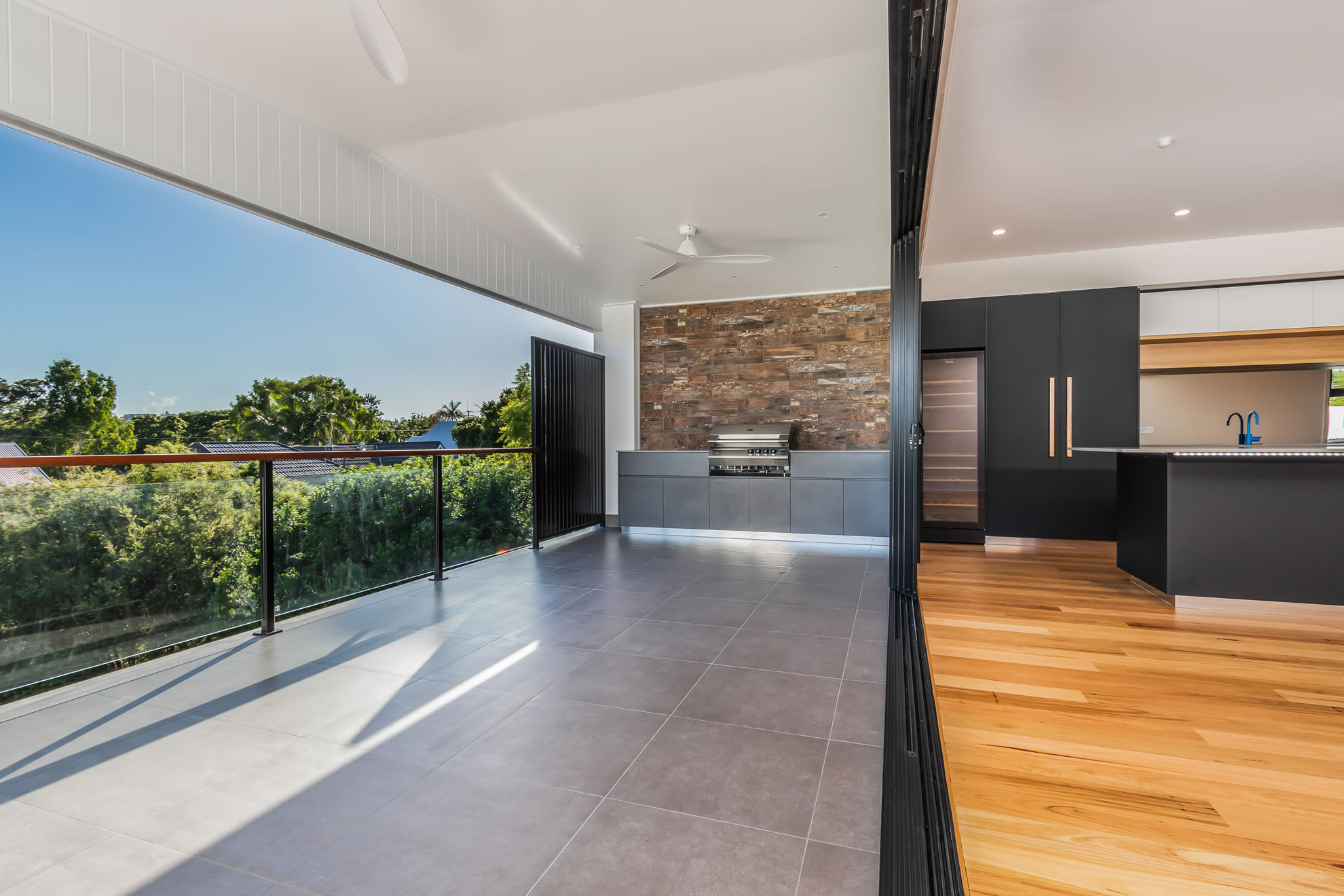 Outdoor kitchen-bifold door-timber floors