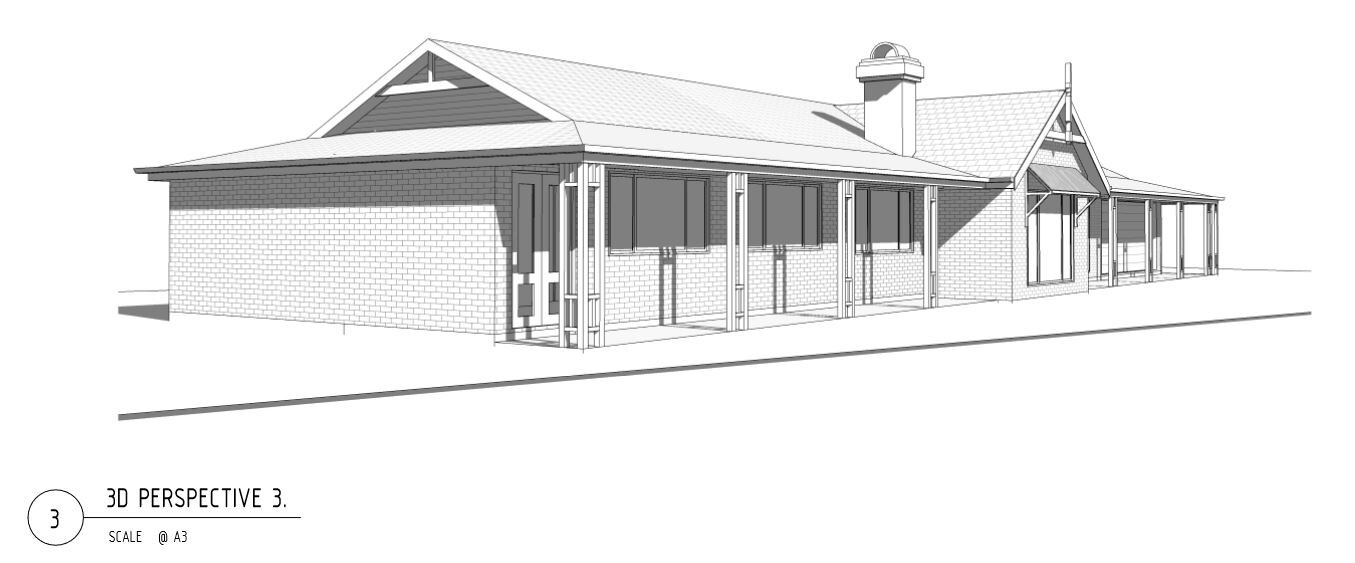 Plans 3d Render-Design-front deck-entry