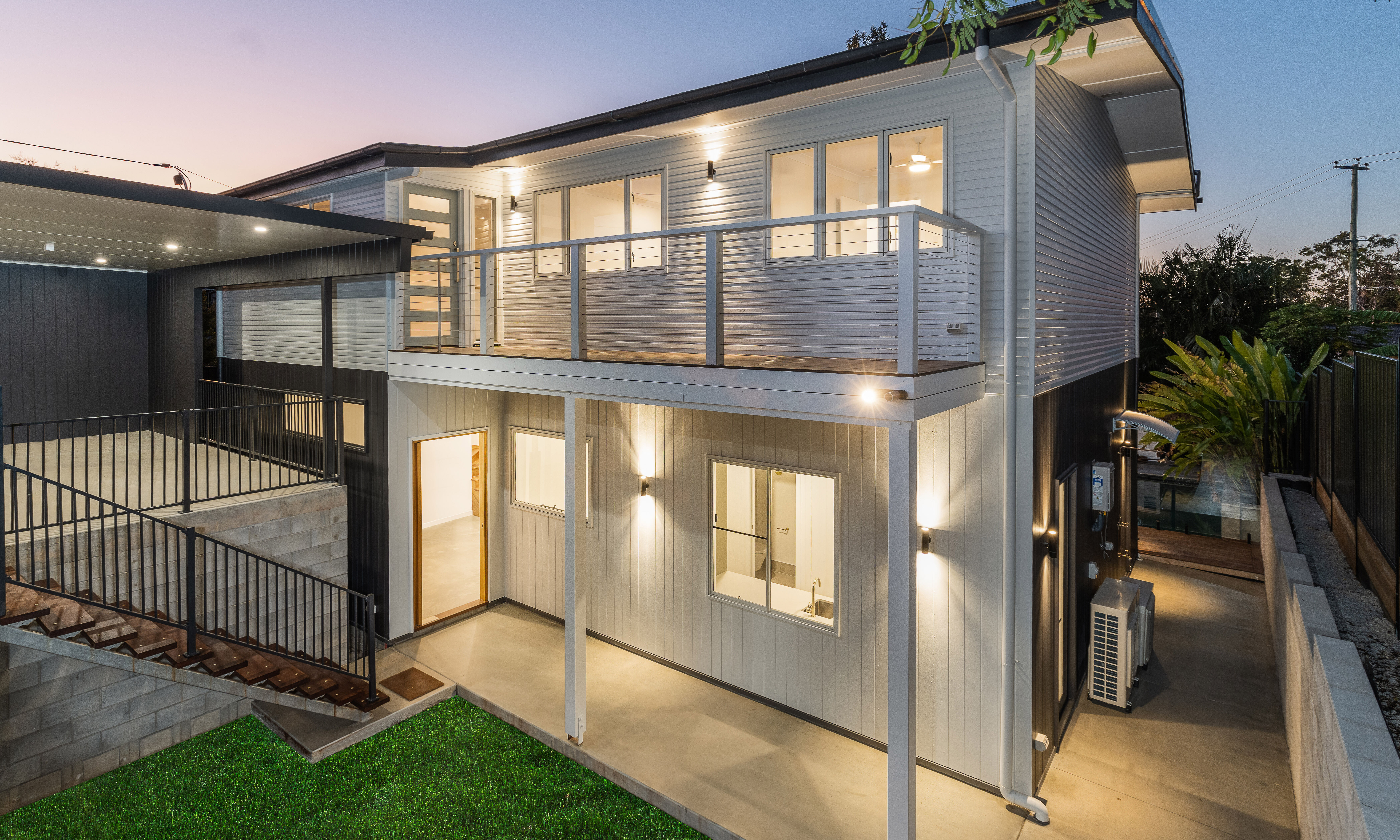 Front Entry-stairs-blockwork-carport