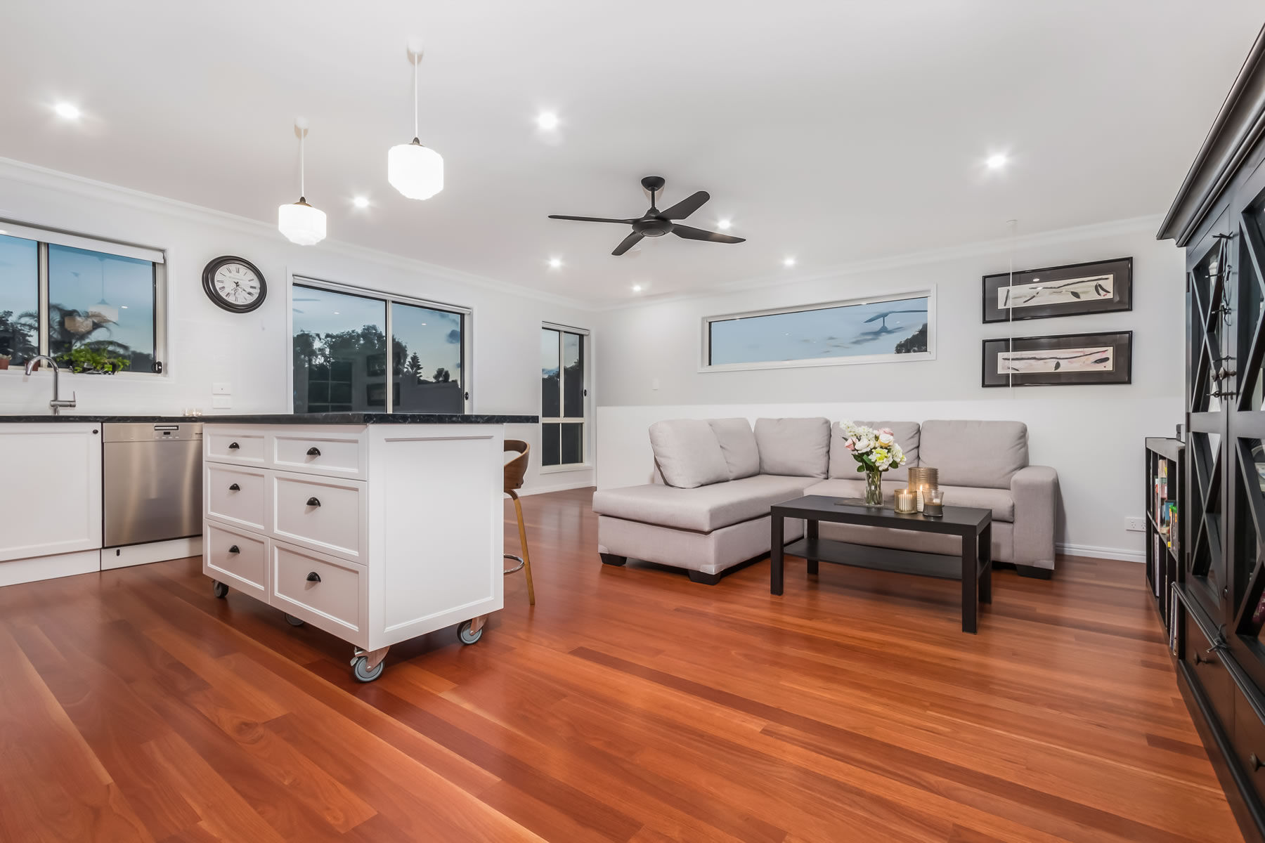 timber floors-kitchen island