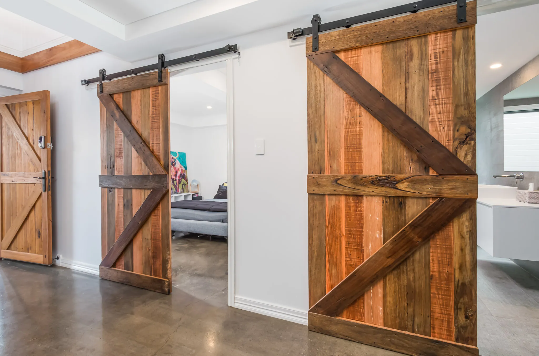 Barn doors and polished concrete floors