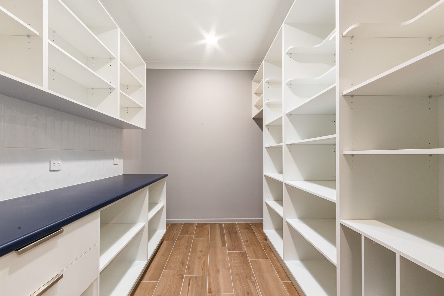 Walk in Pantry with open shelving