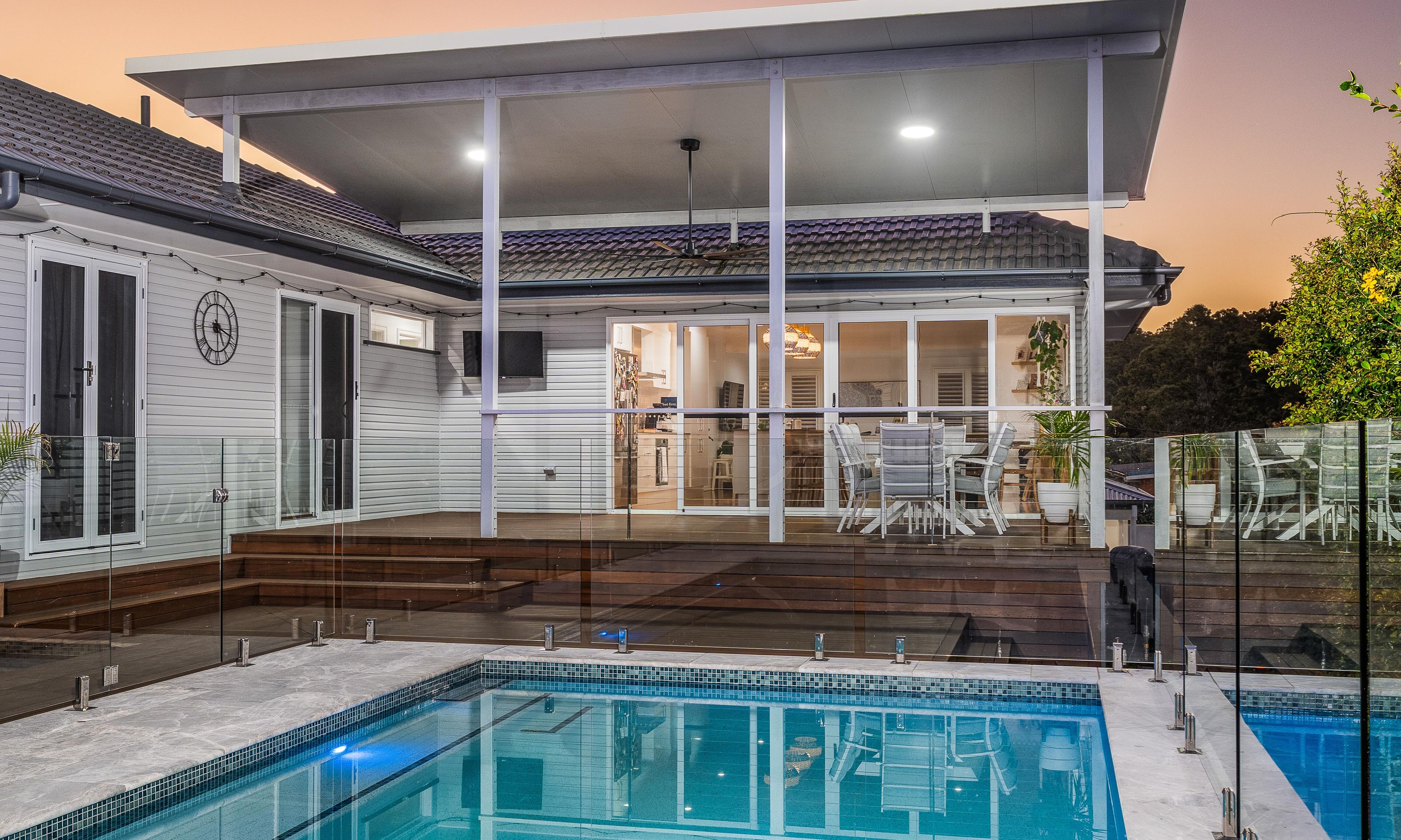 Tarragindi Deck and Pool with French Doors