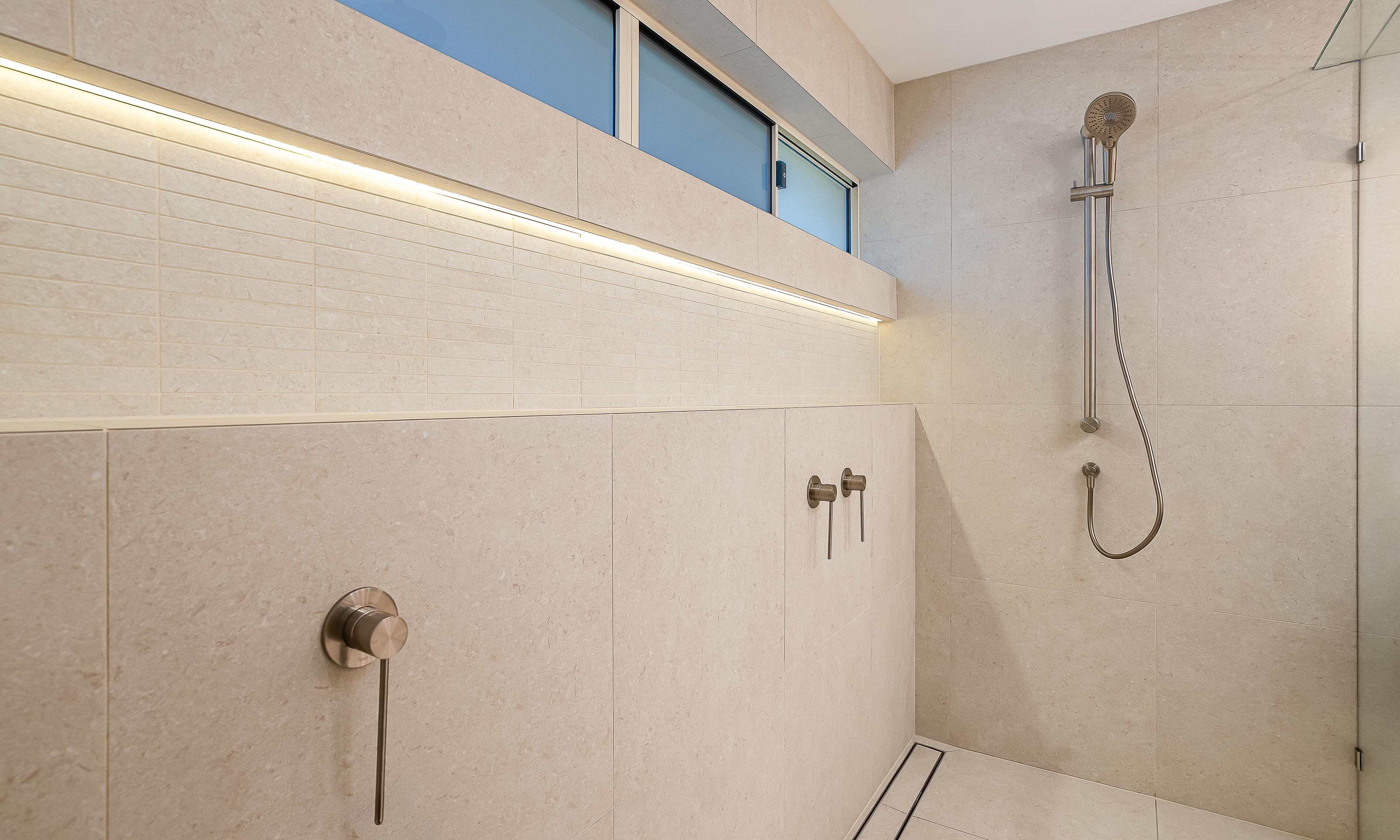 Beckenham LED strip light shower recess