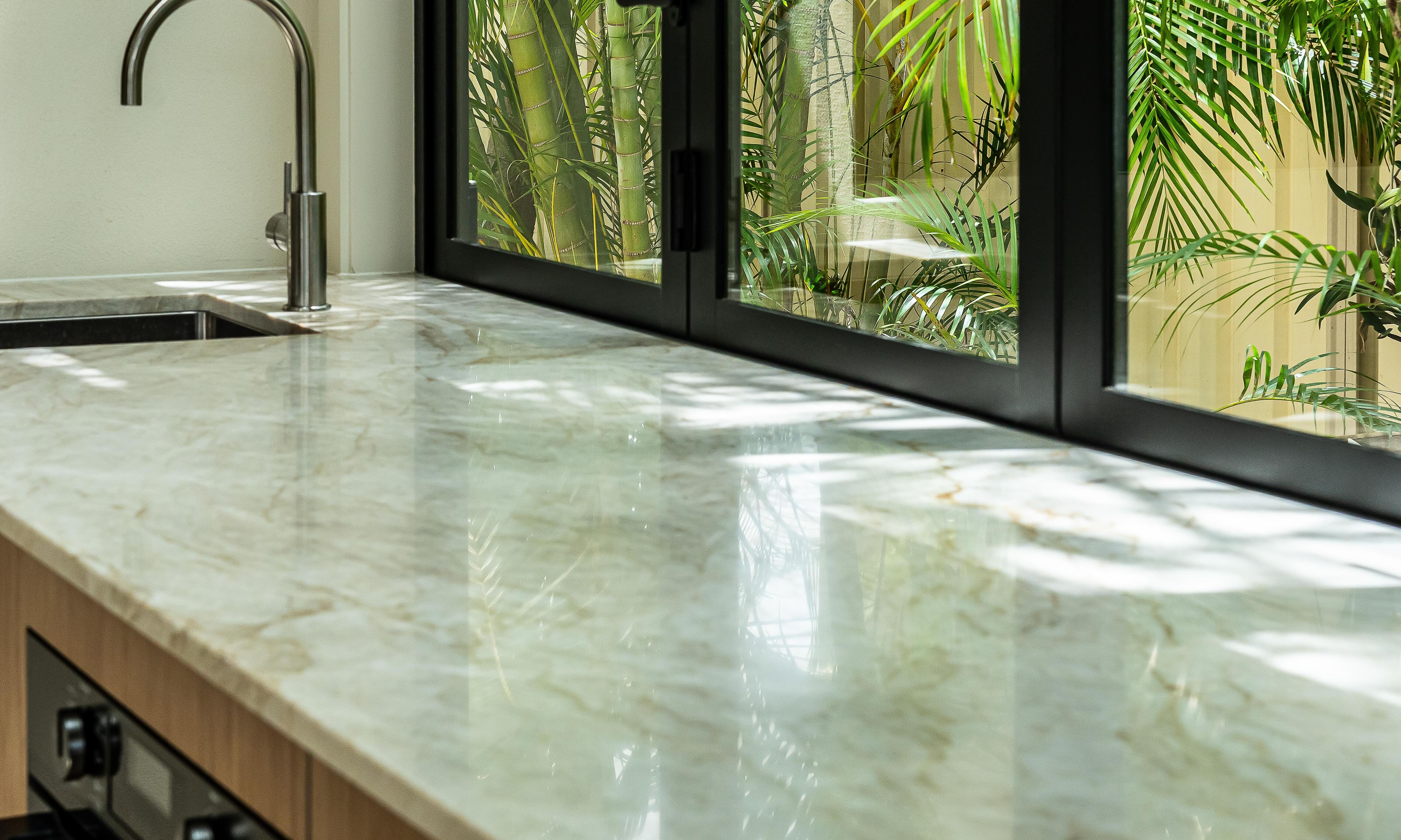 Sweetapple - Kitchen bench, Taj Mahal Stone, Kitchen Tap