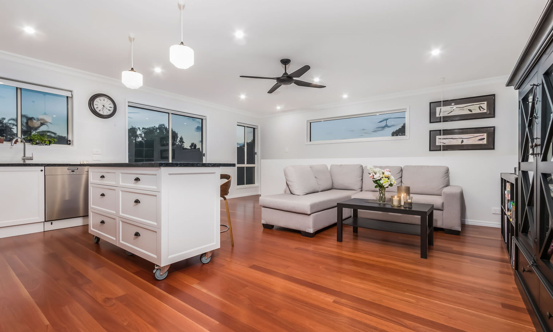 timber floors-kitchen island