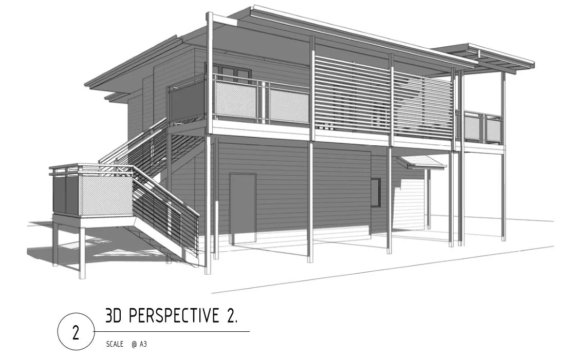 Plans 3D render back of house Ashgrove