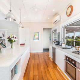 Stone benchtop-60mm fascia-kitchen-timber floors