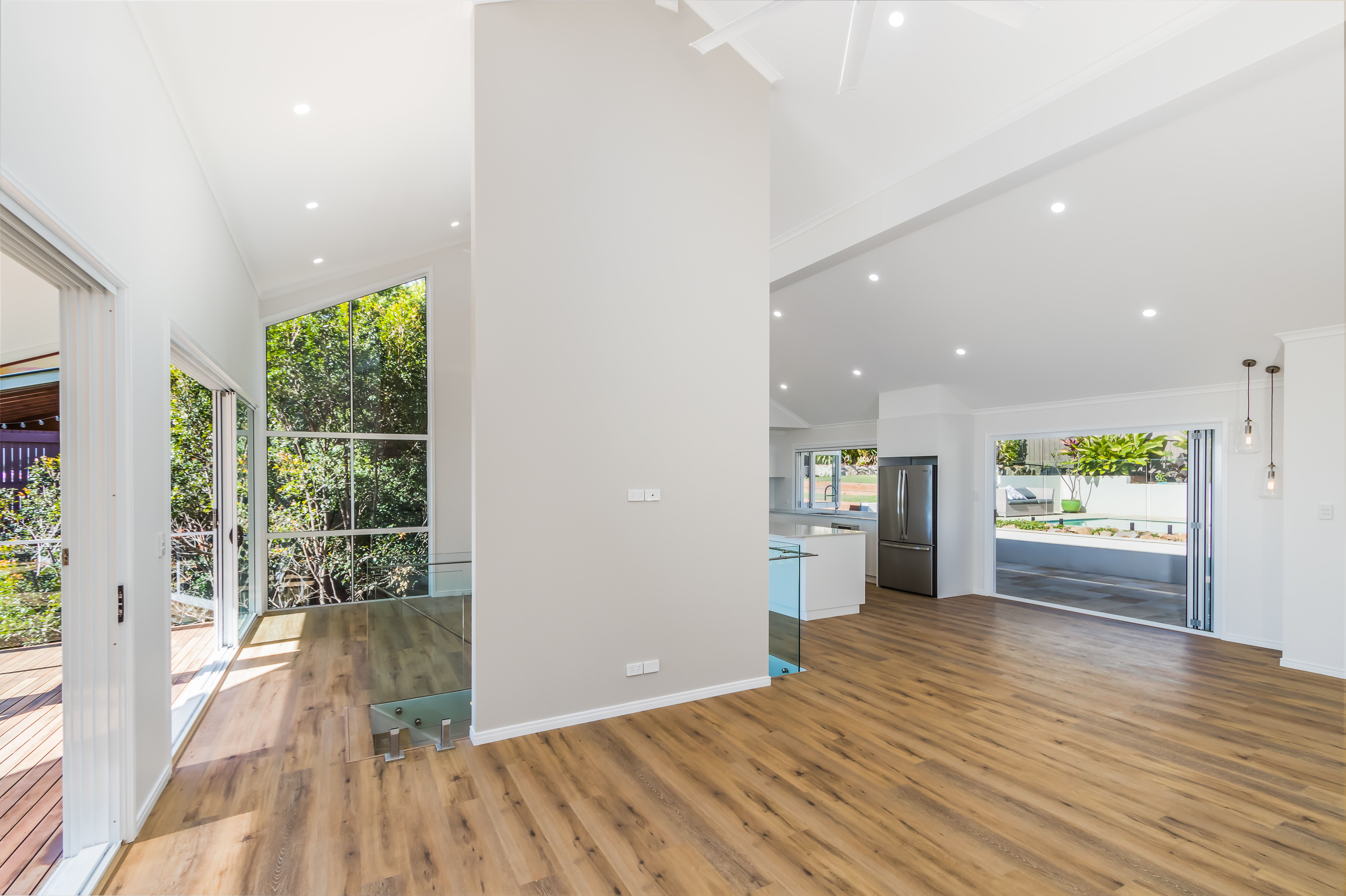 Open plan living area and pool