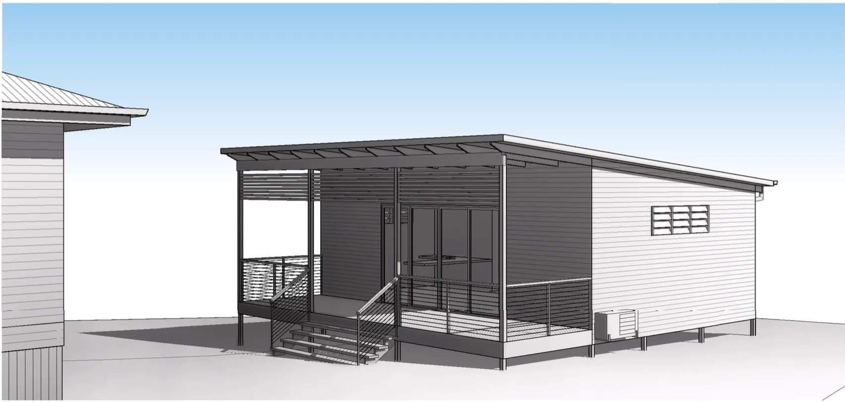 Plans 3D render-design-Pool House Moorooka