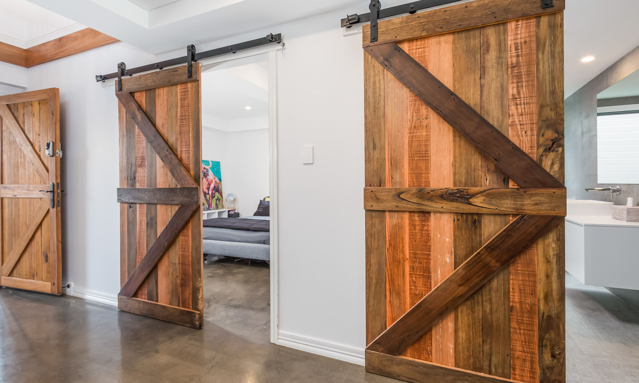 Barn doors and polished concrete floors