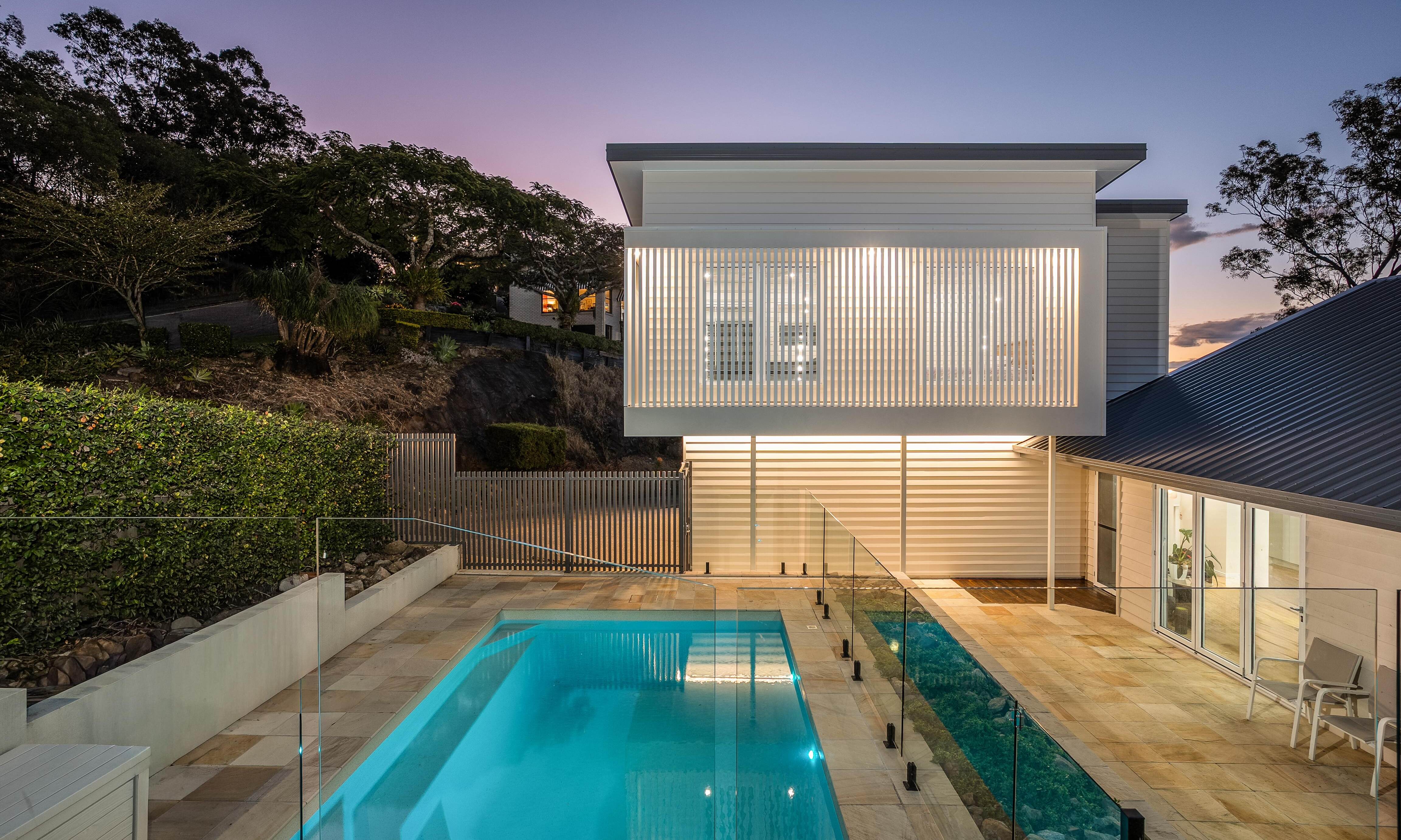 Gimba St Exterior Screening, Pool, Entry, Lighting