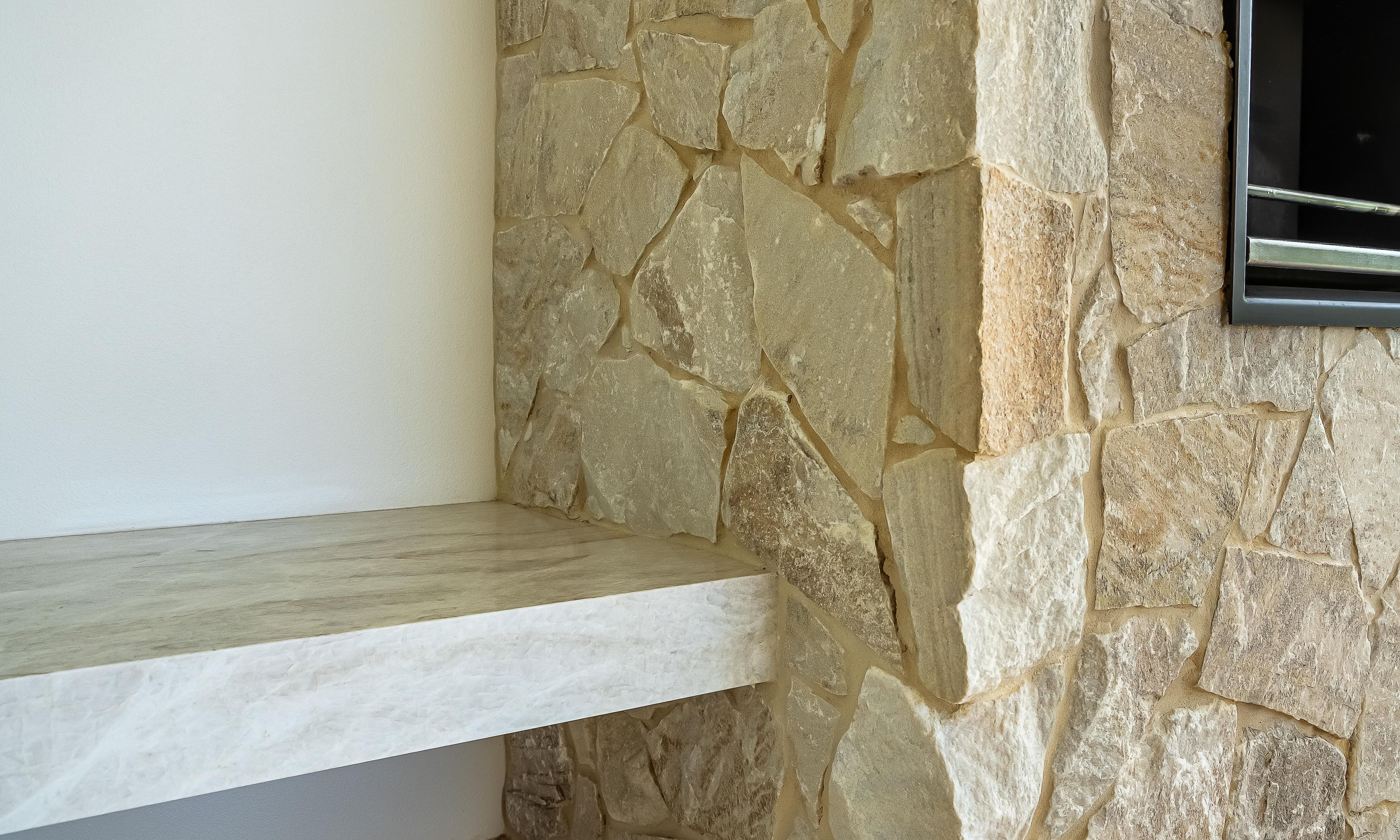 Sweetapple - Outdoor Seat, Taj Mahal Stone, Sabi Stone Cladding