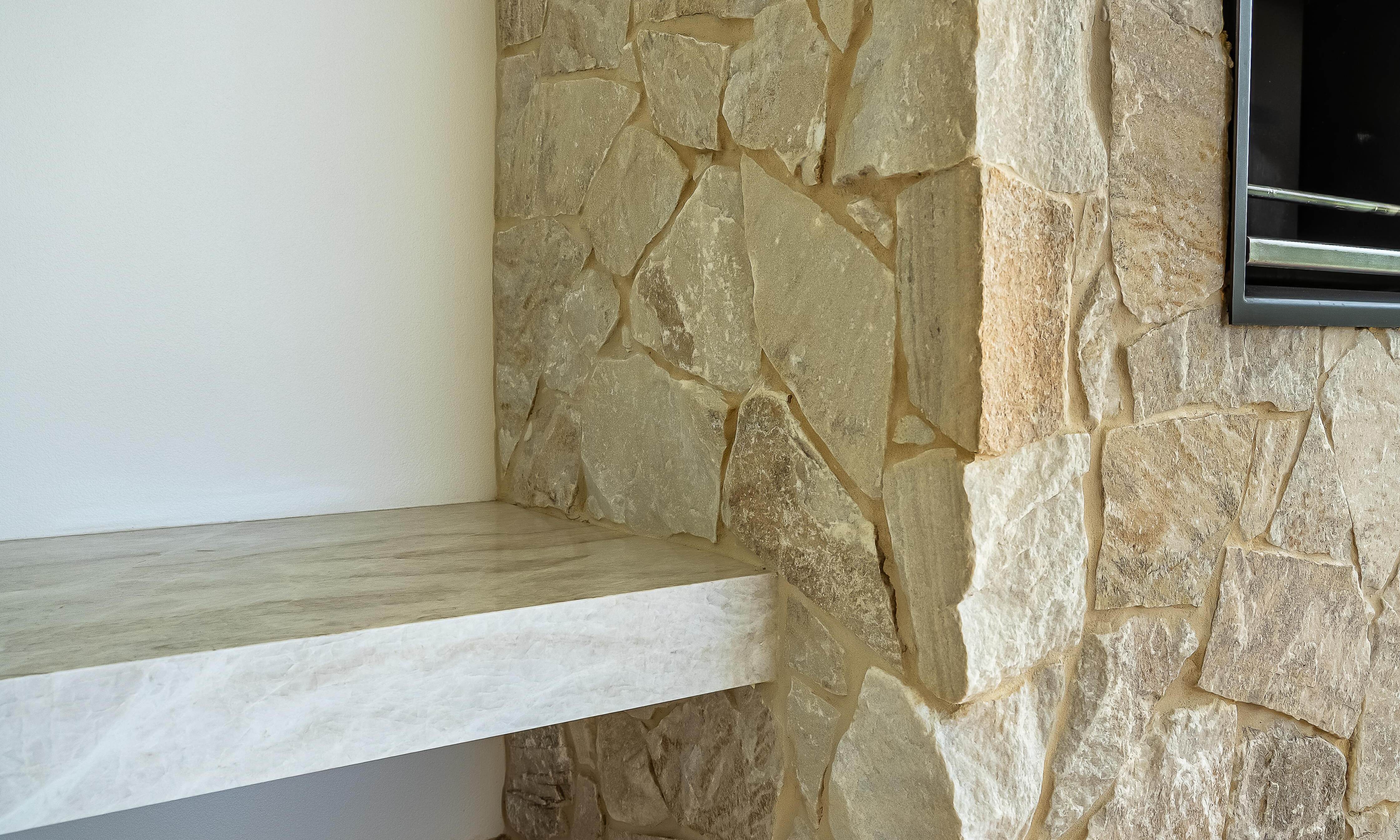 Sweetapple - Outdoor Seat, Taj Mahal Stone, Sabi Stone Cladding