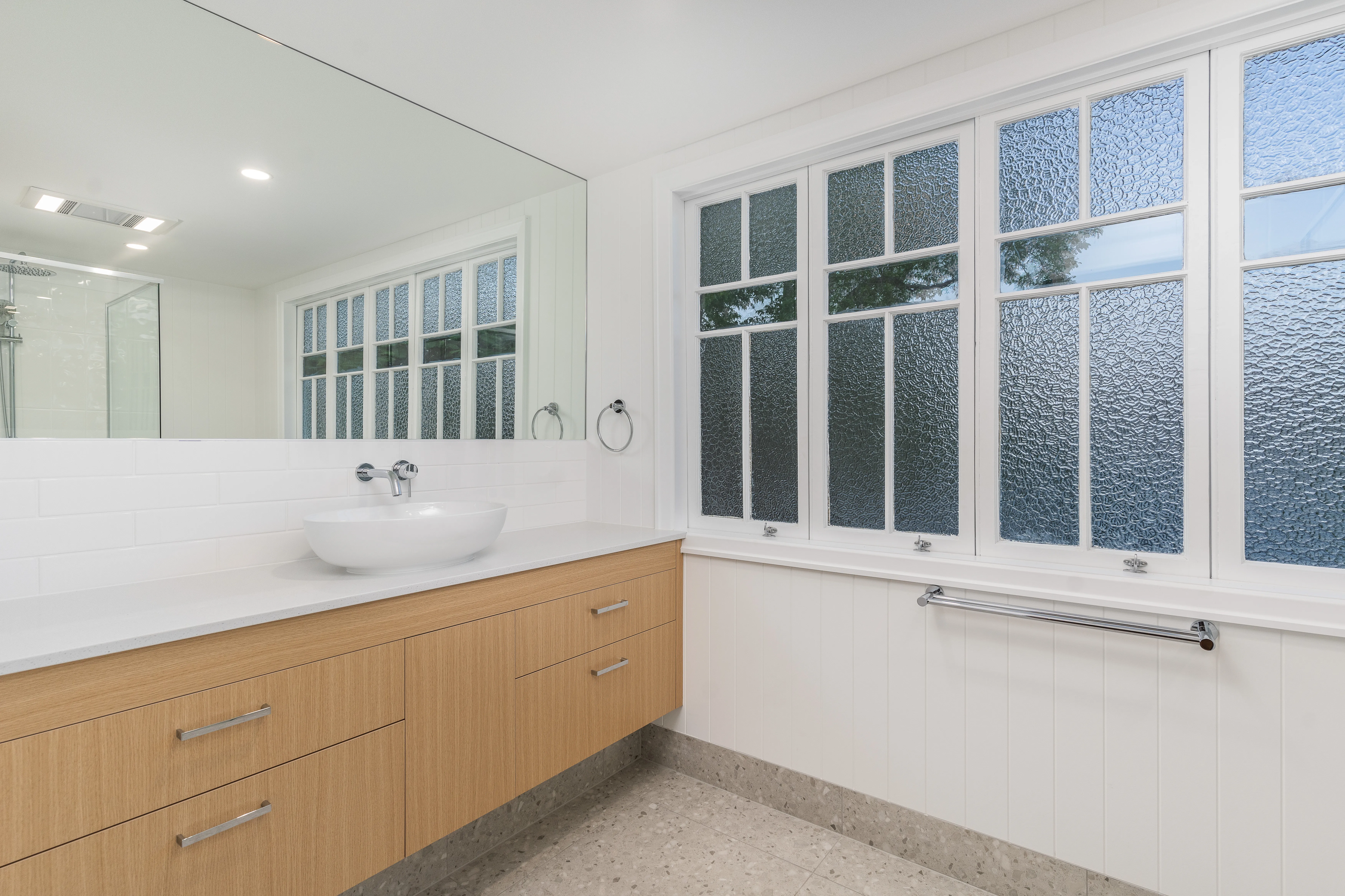 bathroom-VJ walls-above counter basin-timber veneer vanity