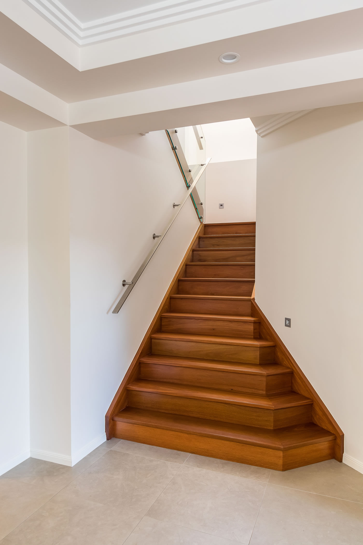 Timber Stairs-stainless steel handrail