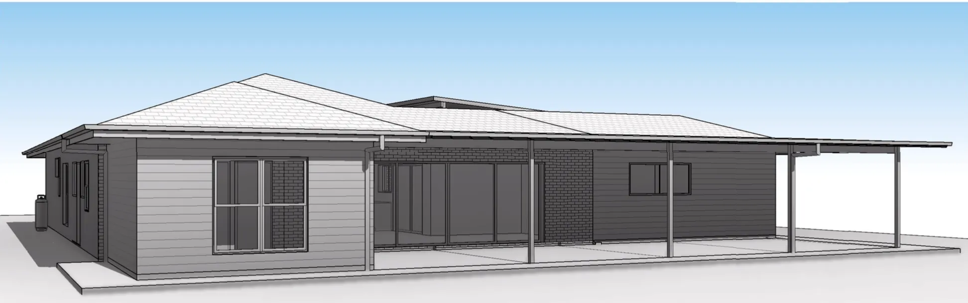 Plans 3D Render of back of house in Bridgman Downs