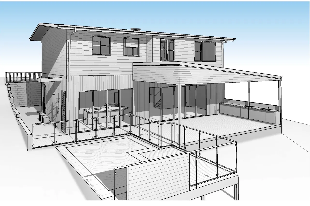 Plans 3D render house Carina