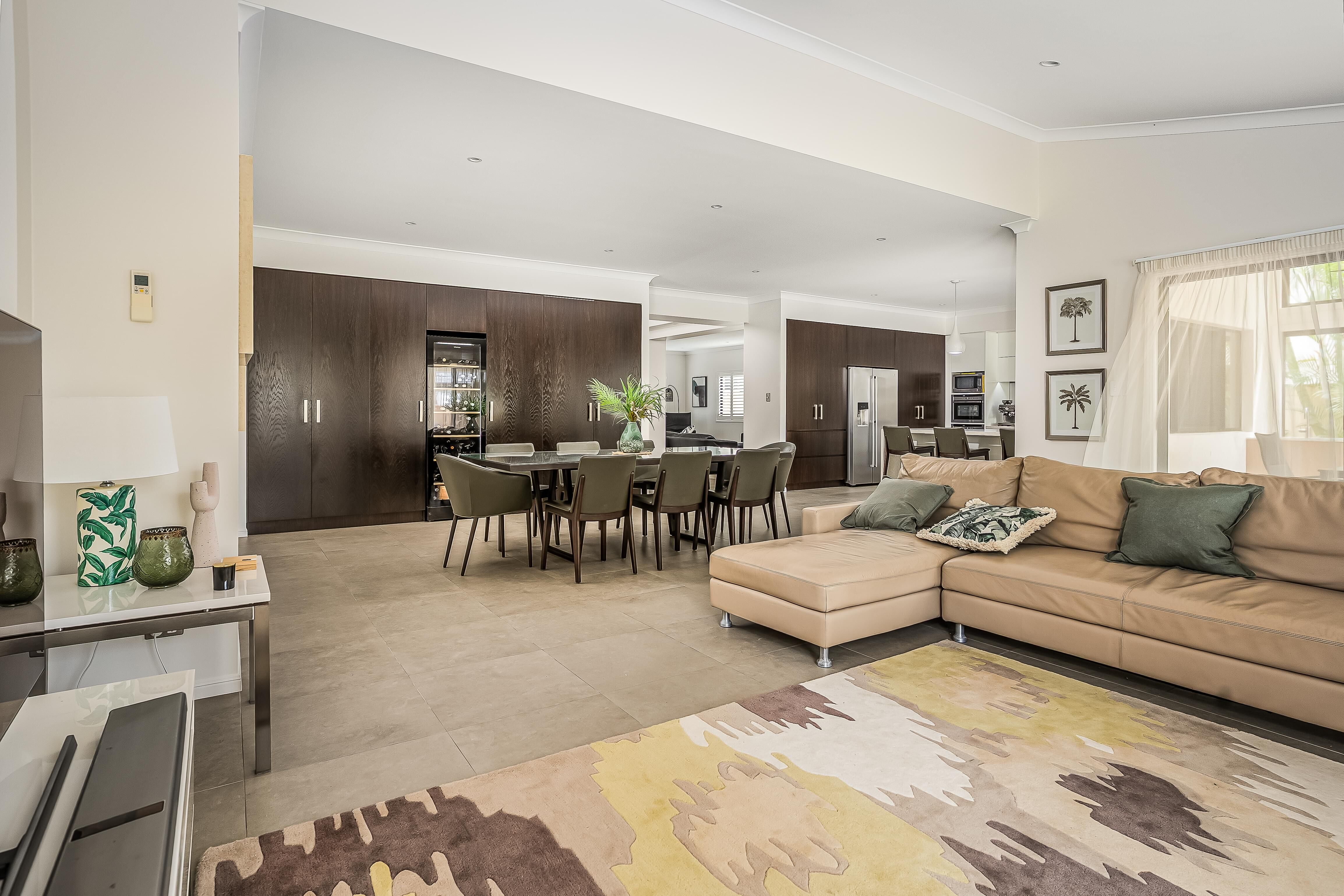 Sweetapple - Flush Cabinetry, Wine Fridge, Kitchen