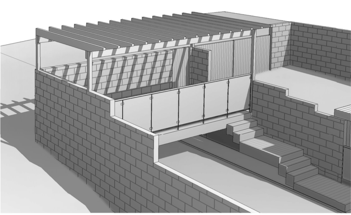 Plans 3D render pergola Manly West