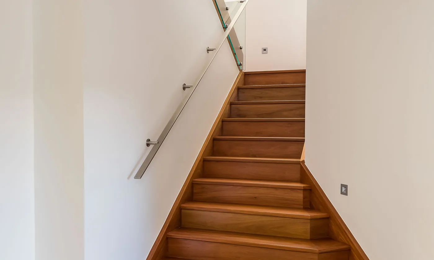 Timber Stairs-stainless steel handrail
