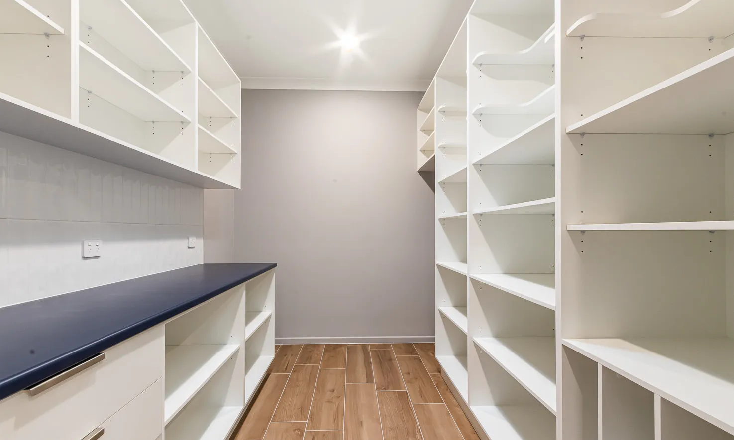 Walk in Pantry with open shelving