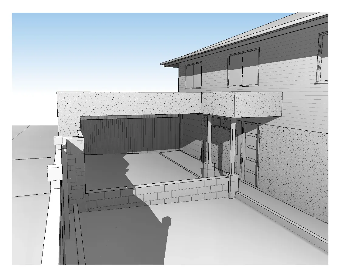 Plans 3D render front house Mt Gravatt East