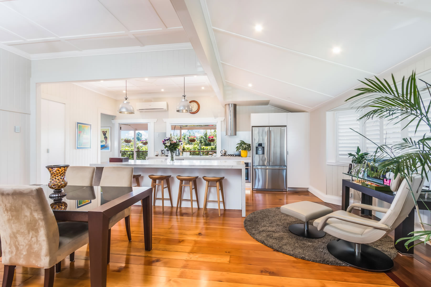 Kitchen-stone benchtop-timber floors