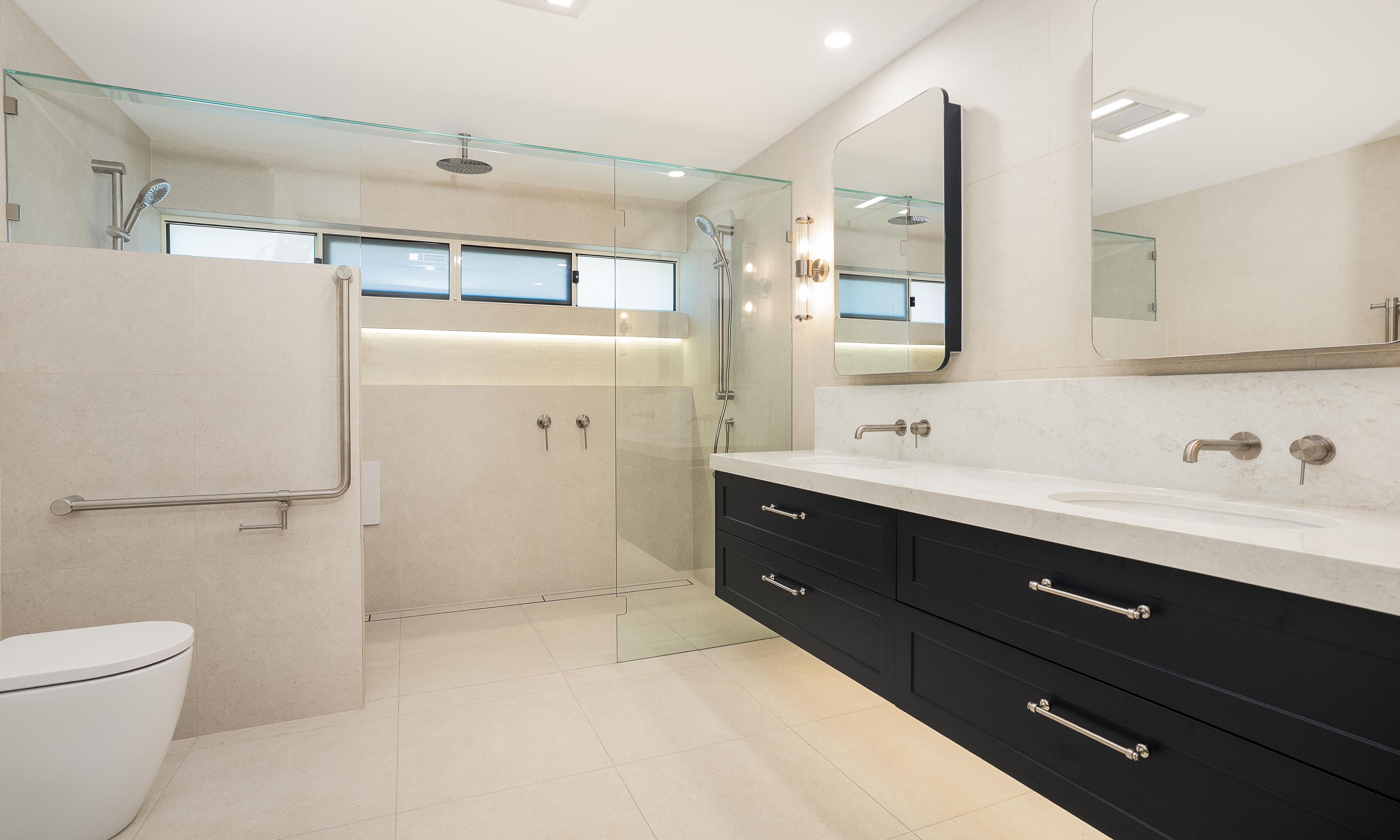 Beckenham Bathroom vanity, stone top, livable housing