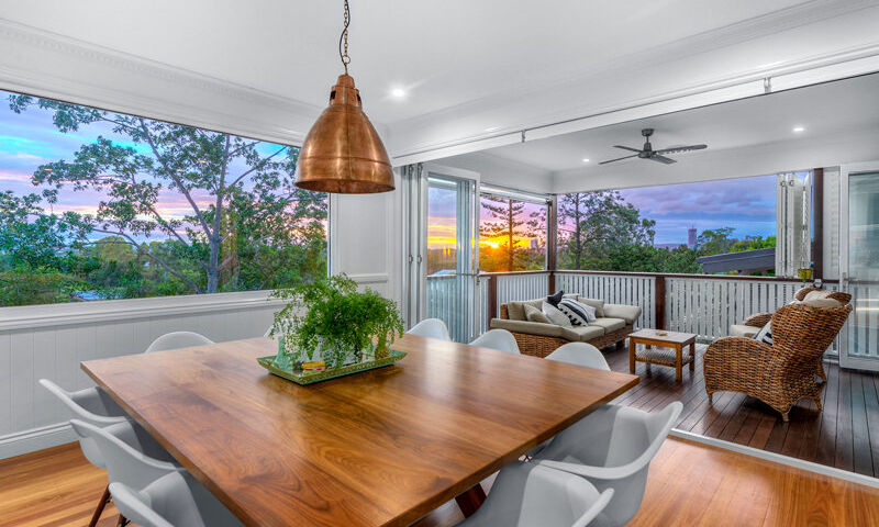 Copper pendant light-dining room-timber floor