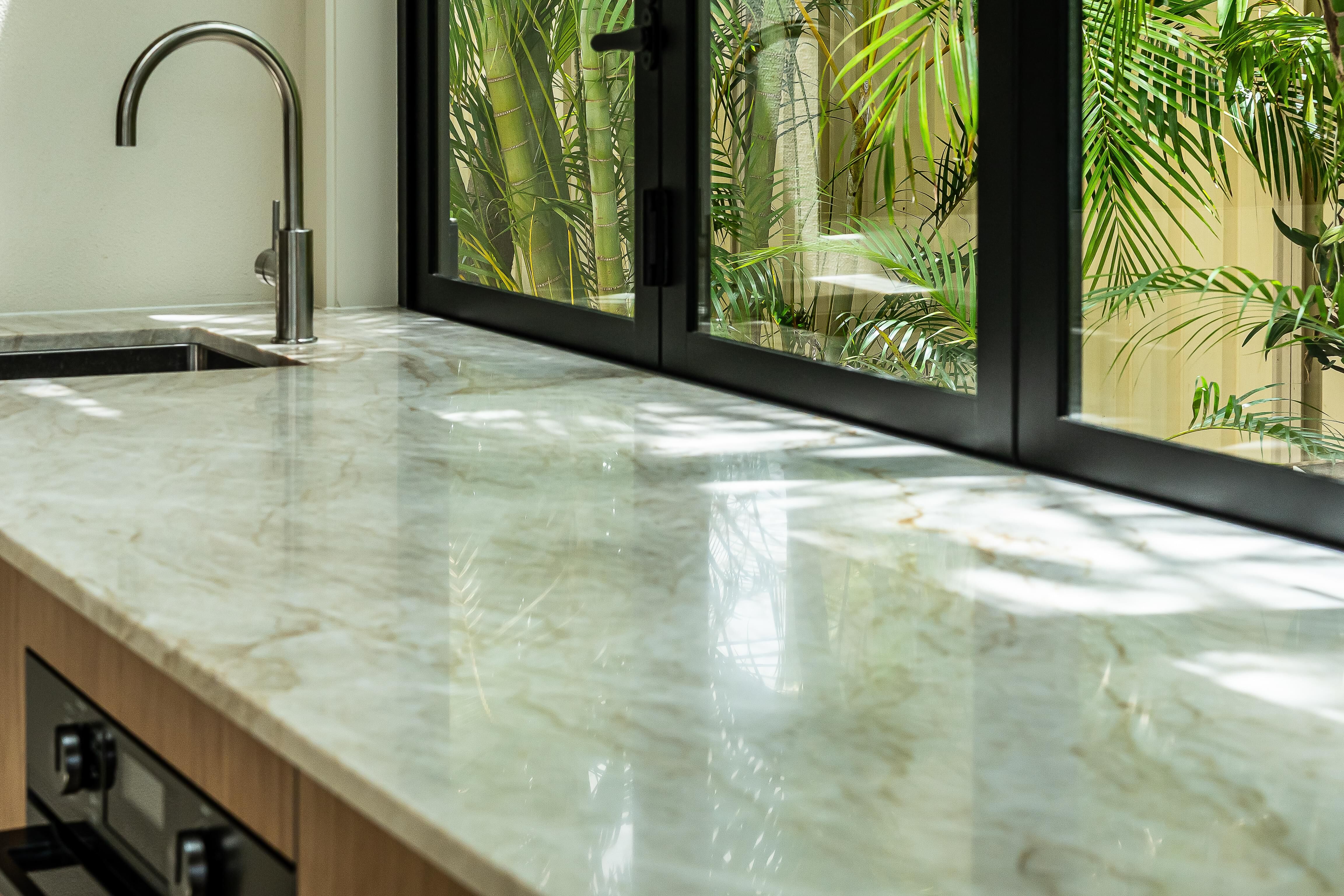 Sweetapple - Kitchen bench, Taj Mahal Stone, Kitchen Tap