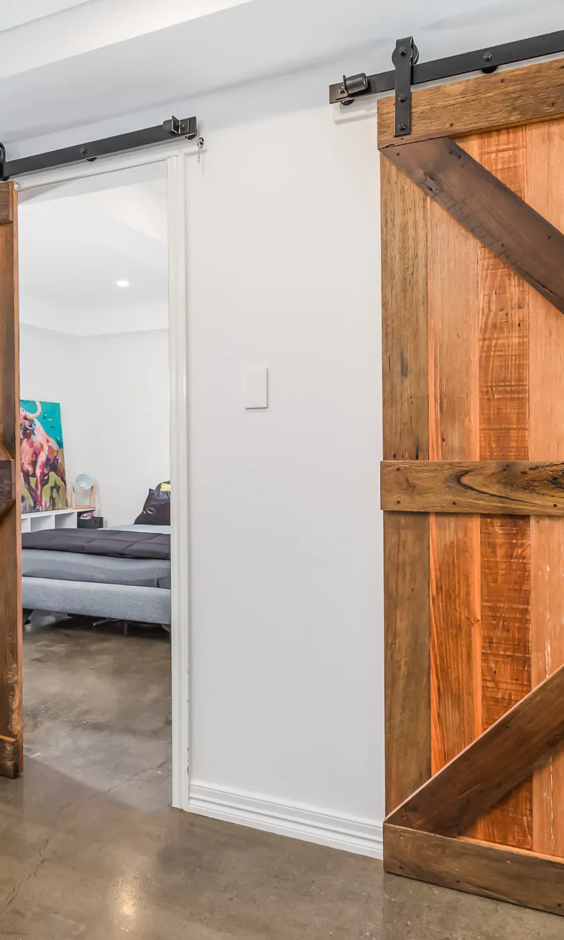 Barn doors and polished concrete floors